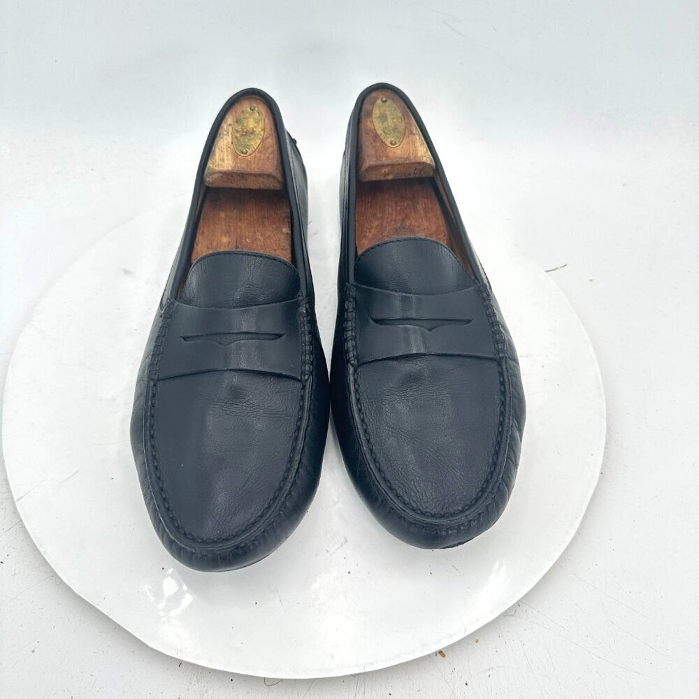 Tod’s Men Sz UK 7.5 US  8.5 Black Leather Slip On Penny Loafer Dress Shoes